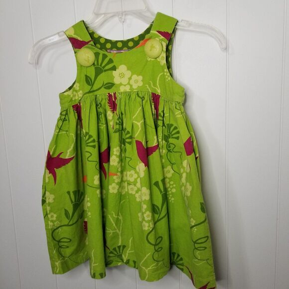 Jelly the Pug Dress Girls Size 3T Sleeveless Green - Picture 2 of 9
